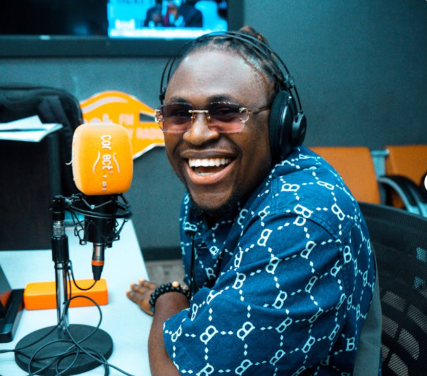Person in studio with headphones